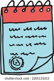 Notepad Symbol. Farbdoodymbol für Unternehmenspapiere