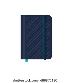 Notepad icon. Business paper notebook or notepad in hard cover icon isolated on white background. Office stationary for note vector illustration
