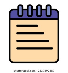 Icono de Bloc de notas, símbolo de dibujos animados y vector, se puede utilizar para web, impresión y móvil