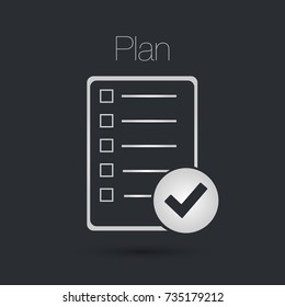 notepad icon with checkmark icon and list