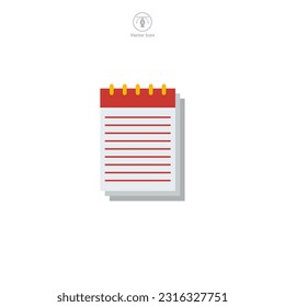 Notepad icon, A clean and practical vector illustration of a notepad, representing note-taking, ideas, and reminders.