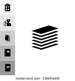 Notepad icon. collection of 6 notepad filled icons such as doctor prescription, check list, paper. editable notepad icons for web and mobile.