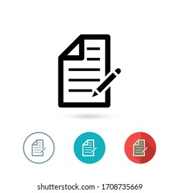Notepad icon collection. Paper and pen symbol for your website design. Vector illustration EPS10.