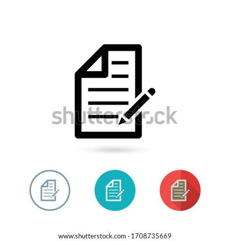 Notepad icon collection. Paper and pen symbol for your website design. Vector illustration EPS10.