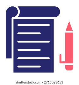 Ilustração do vetor de estilo de preenchimento de cor do ícone do Bloco de notas