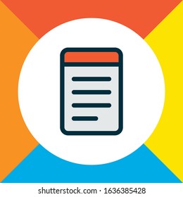 Notepad icon colored line symbol. Premium quality isolated notebook element in trendy style.