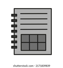 Notepad icon. Design template page. Vector illustration. stock image.