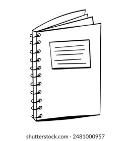 notepad icon in doodle sketch lines. 