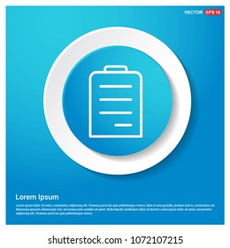 Notepad icon, flat design Abstract Blue Web Sticker Button
