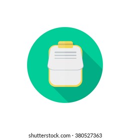 Notepad icon in a flat design with long shadow isolated vector