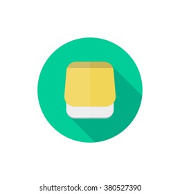 Notepad icon in a flat design with long shadow isolated vector