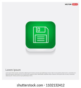 Notepad icon, flat design.Green Web Button