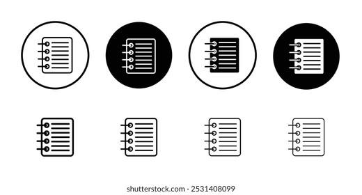 Ícone do Bloco de notas Conjunto de preenchimento plano