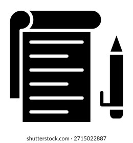 Ilustração de vetor de estilo de glifo de ícone do Bloco de notas