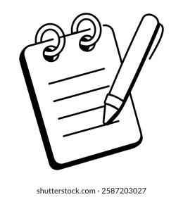 Notepad icon in hand drawn style 

