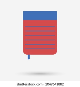 Notepad icon isolated object. Vector illustration.