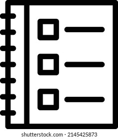icono de bloc de notas aislado en fondo blanco. Ilustración vectorial. Eps10. icono del vector de notas para el diseño y la aplicación de sitios web