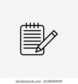 Notepad icon isolated on the white background.