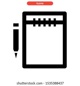notepad icon isolated sign symbol vector illustration - high quality black style vector icons
