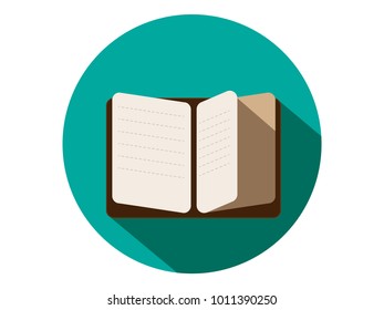 Notepad icon isolated vector,Flat style with long shadows 