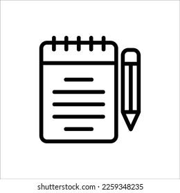 Notizblock-Symbol mit isoliertem Vektorgrafik und transparentem Hintergrund