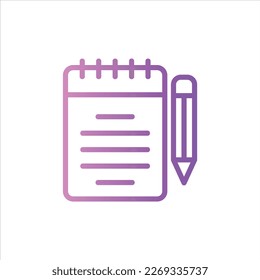 Notizblock-Symbol mit isoliertem Vektorgrafik und transparentem Hintergrund.