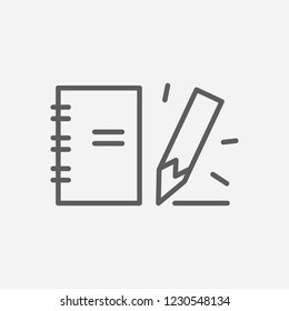 Notepad icon line symbol. Isolated vector illustration of  icon sign concept for your web site mobile app logo UI design.
