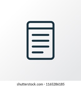 Notepad icon line symbol. Premium quality isolated notebook element in trendy style.