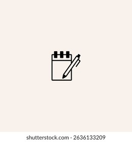 Notepad icon logo flat vector design
