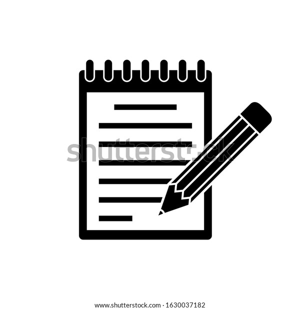 Notepad Icon Logo Isolated On White Stock Vector (Royalty Free ...