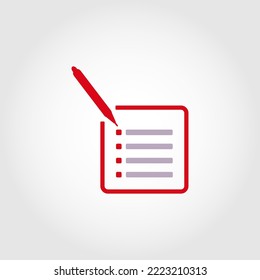 notepad icon with marker for your site
