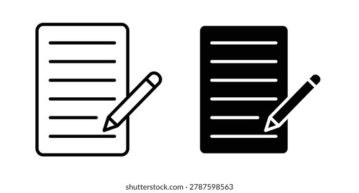 Notepad icon for mobile apps and websites.