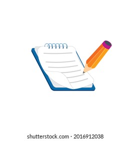 notepad icon, note, sign up icon vector illustration