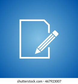 Notepad Icon on blue color.