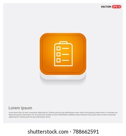 Notepad icon Orange Abstract Web Button