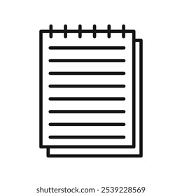 Colección de contorno de icono de bloc de notas o conjunto en blanco y negro