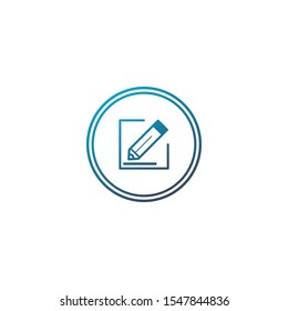 Notepad icon outline design on white background
