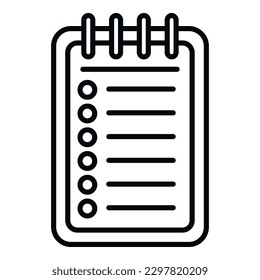 Notepad icon outline vector. Person time. App settings