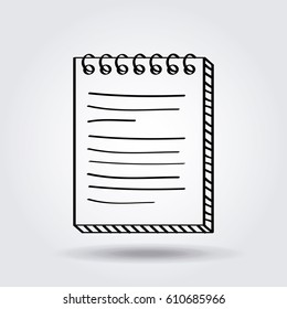 notepad icon over white background. vector illustration