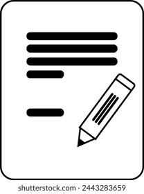 notepad icon with pencil easy to use 