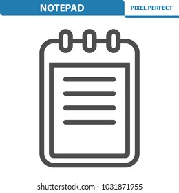 Notepad Icon. Professional, pixel perfect icons optimized for both large and small resolutions. EPS 8 format. 12x size for preview.