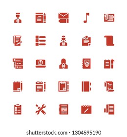 notepad icon set. Collection of 25 filled notepad icons included List, Notes, Notebook, Edit, Forms, Note, Binding, News reporter, Tasks