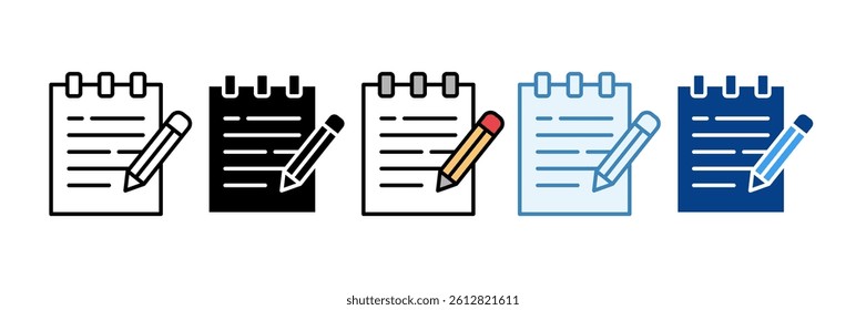 Notepad Icon Set Multiple Style Collection