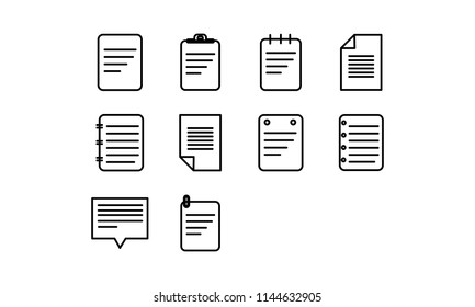 Notepad Icon Set ( Outline ) 