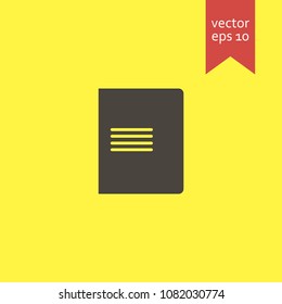 notepad. notepad icon. sign design. yellow background.