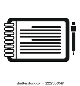 Notepad icon simple vector. Write paper. Pen text
