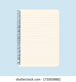 Notepad icon with spiral binding and lines vector