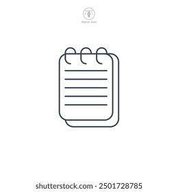Notepad icon symbol vector illustration isolated on white background