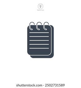 Notepad icon symbol vector illustration isolated on white background