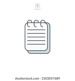 Notepad icon symbol vector illustration isolated on white background